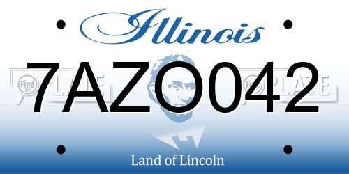 7AZO042 Illinois License Plate