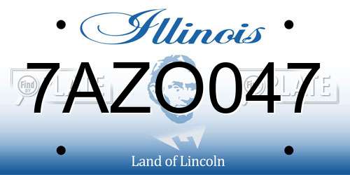 7AZO047 Illinois License Plate