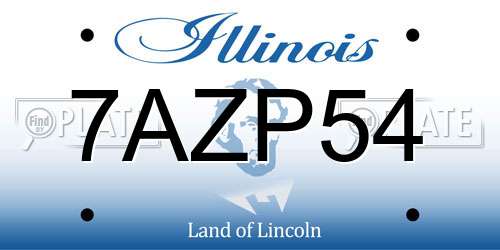 7AZP54 Illinois License Plate