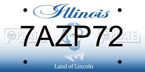 7AZP72 Illinois License Plate