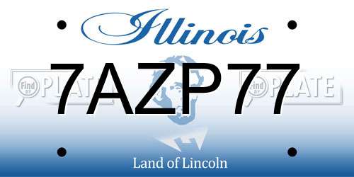 7AZP77 Illinois License Plate