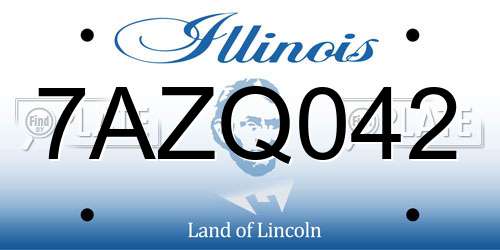 7AZQ042 Illinois License Plate