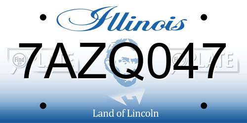 7AZQ047 Illinois License Plate