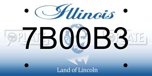 7B00B3 Illinois License Plate