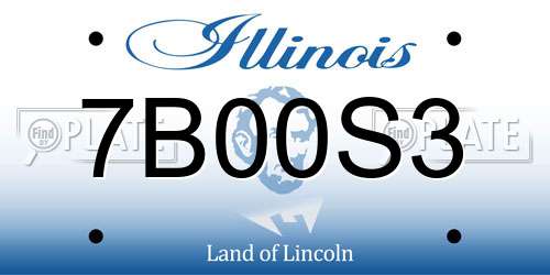 7B00S3 Illinois License Plate
