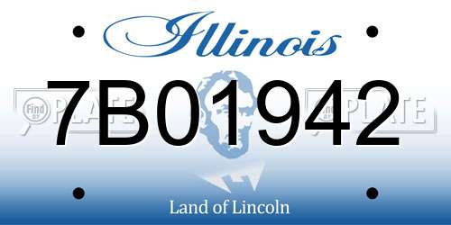 7B01942 Illinois License Plate