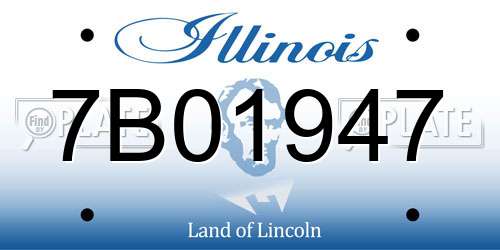 7B01947 Illinois License Plate