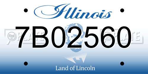 7B02560 Illinois License Plate