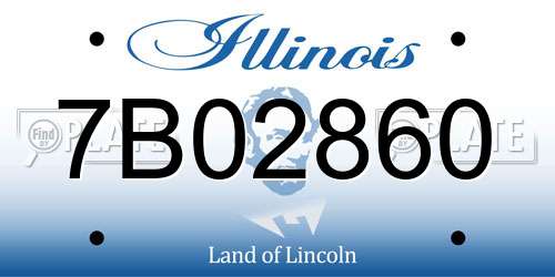 7B02860 Illinois License Plate
