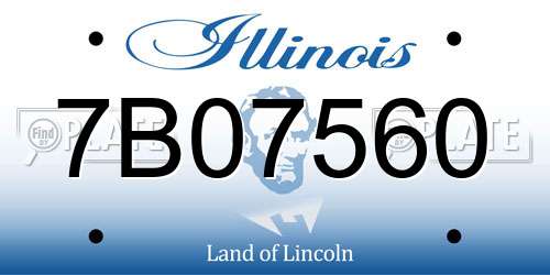 7B07560 Illinois License Plate