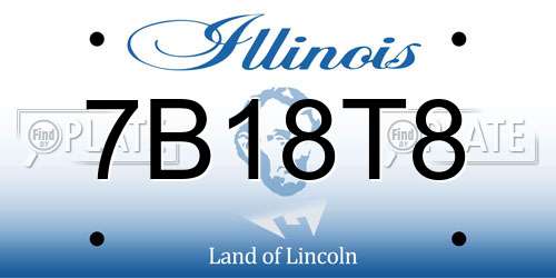 7B18T8 Illinois License Plate