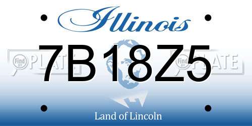 7B18Z5 Illinois License Plate