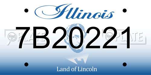 7B20221 Illinois License Plate