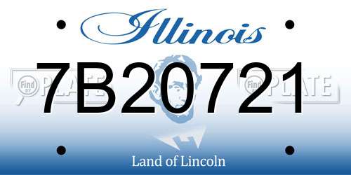 7B20721 Illinois License Plate