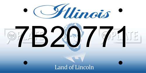 7B20771 Illinois License Plate