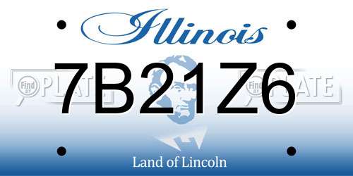 7B21Z6 Illinois License Plate