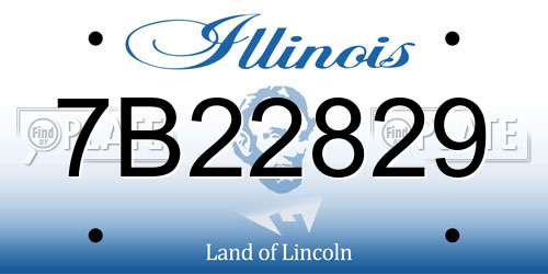 7B22829 Illinois License Plate