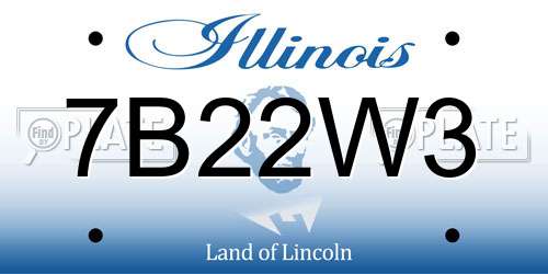 7B22W3 Illinois License Plate