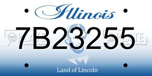 7B23255 Illinois License Plate