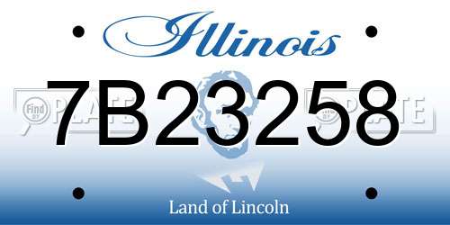 7B23258 Illinois License Plate