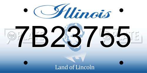 7B23755 Illinois License Plate