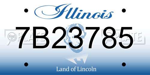 7B23785 Illinois License Plate