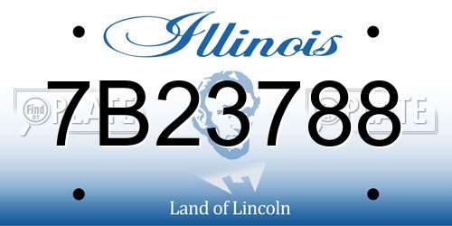 7B23788 Illinois License Plate