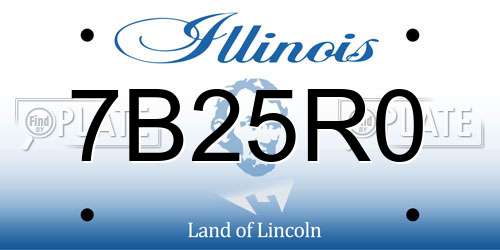 7B25R0 Illinois License Plate