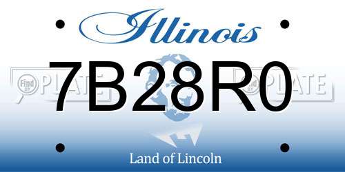 7B28R0 Illinois License Plate