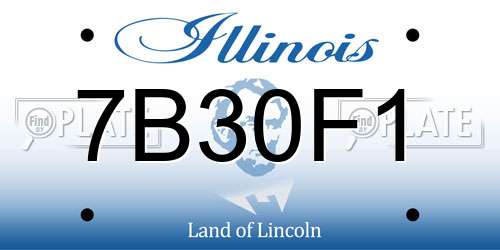 7B30F1 Illinois License Plate