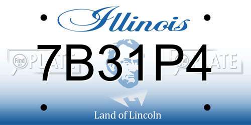 7B31P4 Illinois License Plate