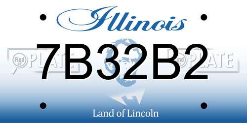 7B32B2 Illinois License Plate