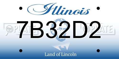 7B32D2 Illinois License Plate