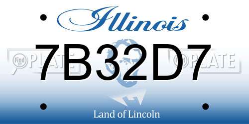 7B32D7 Illinois License Plate