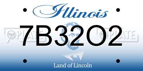 7B32O2 Illinois License Plate