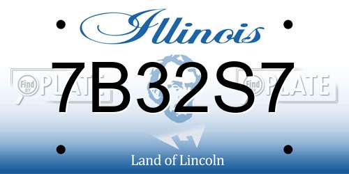 7B32S7 Illinois License Plate