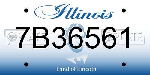 7B36561 Illinois License Plate