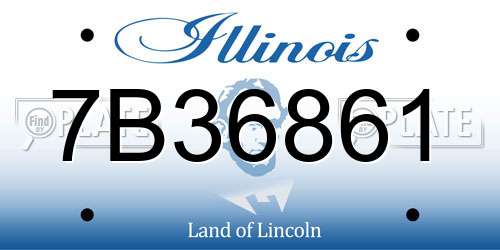 7B36861 Illinois License Plate