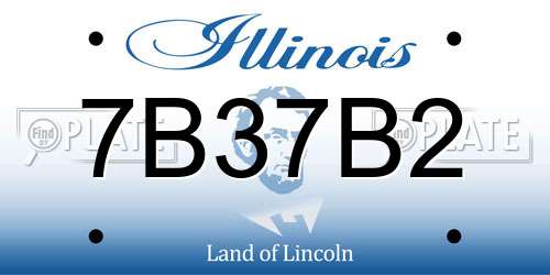 7B37B2 Illinois License Plate