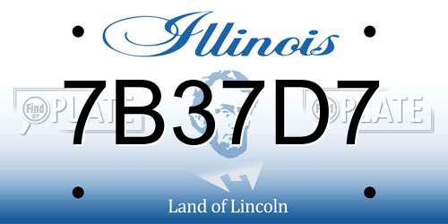7B37D7 Illinois License Plate