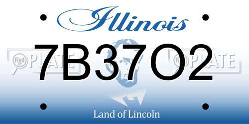 7B37O2 Illinois License Plate