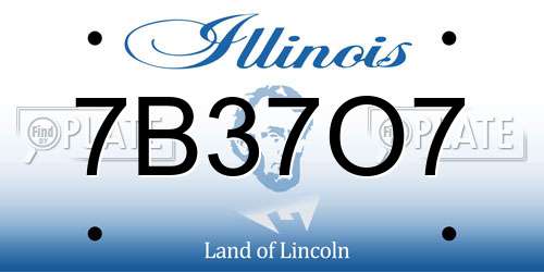 7B37O7 Illinois License Plate