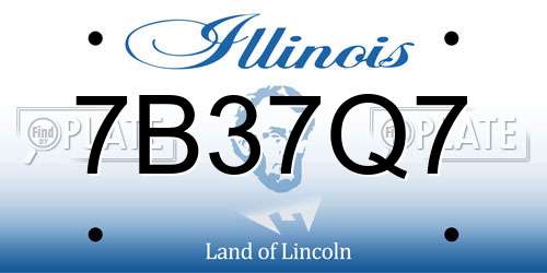 7B37Q7 Illinois License Plate
