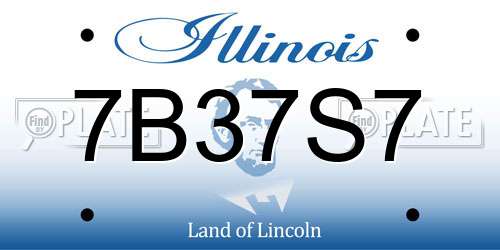 7B37S7 Illinois License Plate