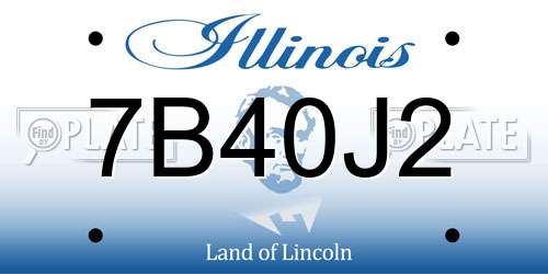 7B40J2 Illinois License Plate