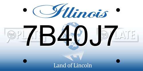 7B40J7 Illinois License Plate