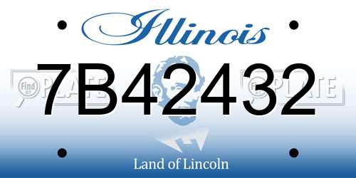 7B42432 Illinois License Plate