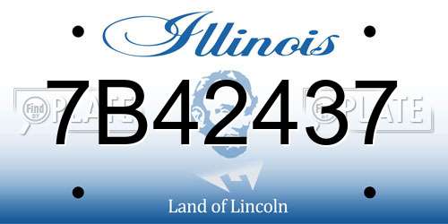7B42437 Illinois License Plate