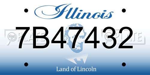 7B47432 Illinois License Plate