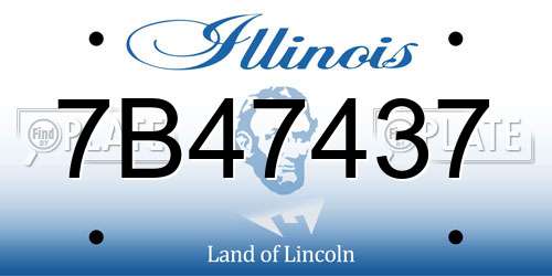 7B47437 Illinois License Plate